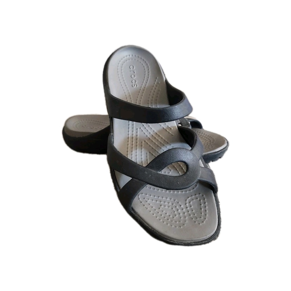 CROCS Meleen Twist Black Slip On Comfort Open Toe Sandals Women's 7
